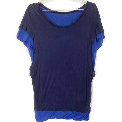 Y's ワイズ YG-T04-260 ﾈｲﾋﾞｰ×ﾌﾞﾙｰ ﾚｲﾔｰﾄﾞﾉｰｽﾘｰﾌﾞｶｯﾄｿｰ トップス 2