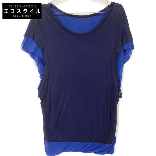 Y's ワイズ YG-T04-260 ﾈｲﾋﾞｰ×ﾌﾞﾙｰ ﾚｲﾔｰﾄﾞﾉｰｽﾘｰﾌﾞｶｯﾄｿｰ トップス 2