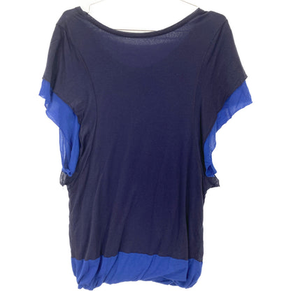 Y's ワイズ YG-T04-260 ﾈｲﾋﾞｰ×ﾌﾞﾙｰ ﾚｲﾔｰﾄﾞﾉｰｽﾘｰﾌﾞｶｯﾄｿｰ トップス 2