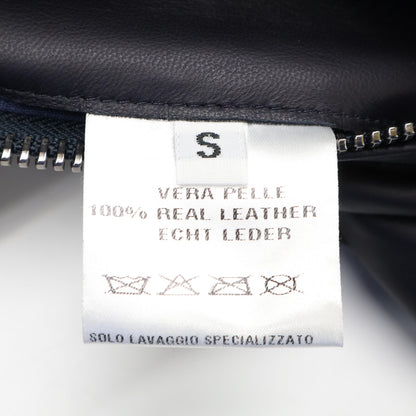 DENIME ドゥニーム 【TOMORROWLAND別注】ブラック レザー フーデットジップアップマウンテンパーカ ジャケット S