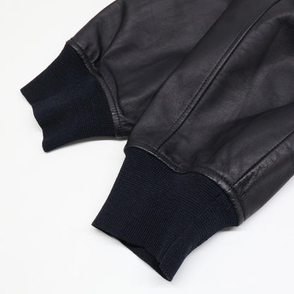 DENIME ドゥニーム 【TOMORROWLAND別注】ブラック レザー フーデットジップアップマウンテンパーカ ジャケット S