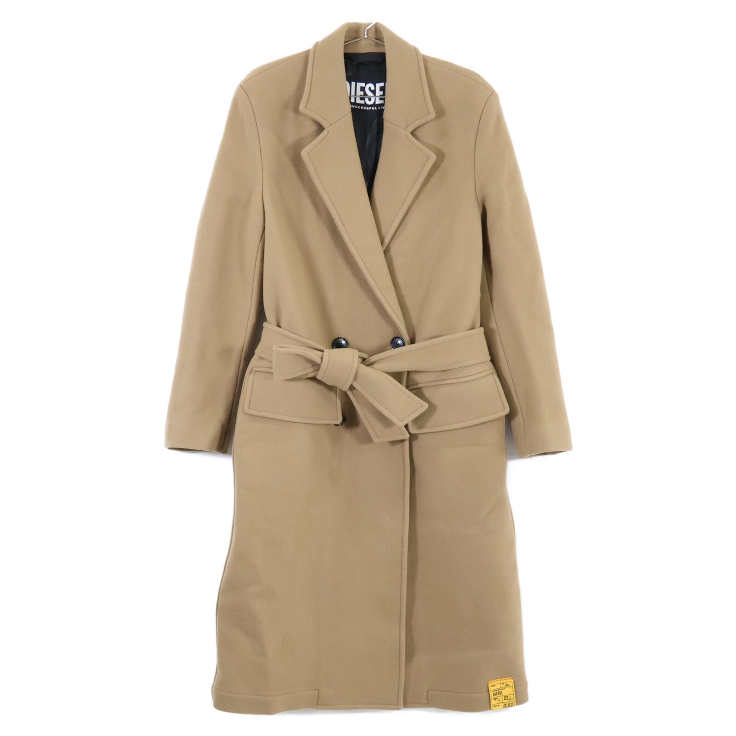 DIESEL ディーゼル 【美品】W-OUTKAST カシミヤ混 ベルト付 ダブルチェスター コート XS