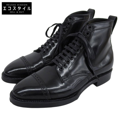 Trading Post トレーディングポスト 美品 Trading Post トレーディングポスト YOUNGER レザー パンチドキャップトゥ レースアップブーツ シューズ メンズ 黒 ブラック 5 1/2 シューズ 5.5