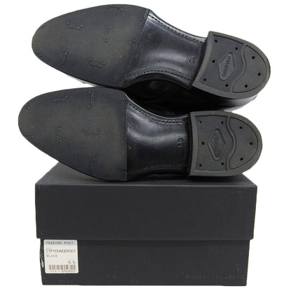 Trading Post トレーディングポスト 美品 Trading Post トレーディングポスト YOUNGER レザー パンチドキャップトゥ レースアップブーツ シューズ メンズ 黒 ブラック 5 1/2 シューズ 5.5