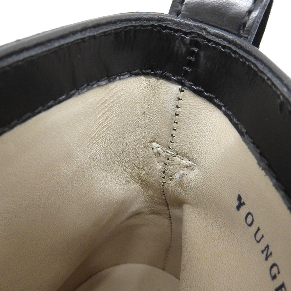 Trading Post トレーディングポスト 美品 Trading Post トレーディングポスト YOUNGER レザー パンチドキャップトゥ レースアップブーツ シューズ メンズ 黒 ブラック 5 1/2 シューズ 5.5