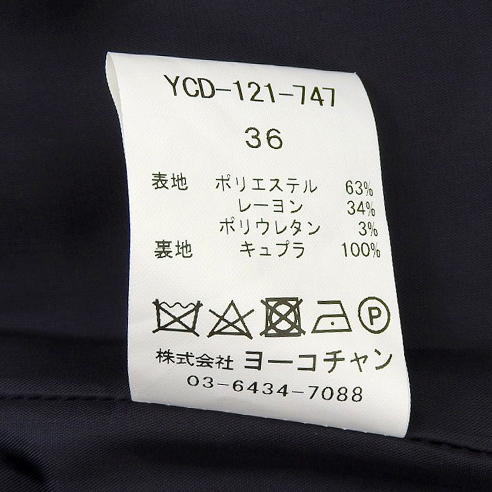 YOKOCHAN ヨーコチャン YOKO CHAN ヨーコチャン ポリエステル×レーヨン ショートスリーブ ミディアムワンピース レディース ダークネイビー 36 YCD-121-747 ワンピース 36