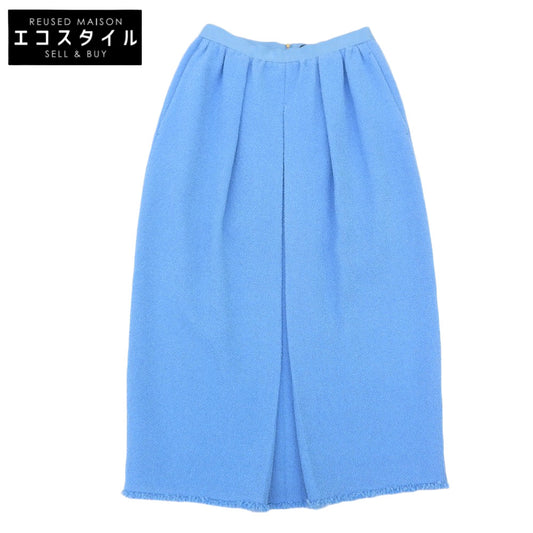 DRAWER ドゥロワー Drawer ドゥロワー ウール×ナイロン ツイード フレアロングスカート レディース ブルー 40 6524-299-1595 スカート 40