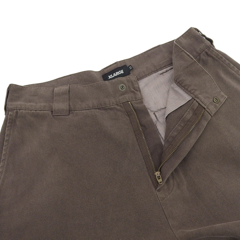 XLARGE エクストララージ 新品同様 コットン オーバーダイ ダブルニーパンツ ボトムス メンズ ブラウン 32 101243031009 ボトムス 32