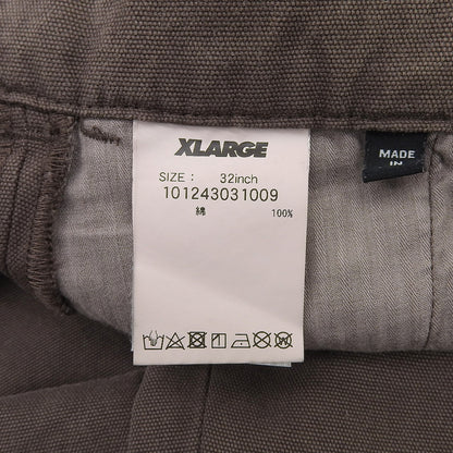 XLARGE エクストララージ 新品同様 コットン オーバーダイ ダブルニーパンツ ボトムス メンズ ブラウン 32 101243031009 ボトムス 32