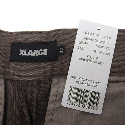 XLARGE エクストララージ 新品同様 コットン オーバーダイ ダブルニーパンツ ボトムス メンズ ブラウン 32 101243031009 ボトムス 32