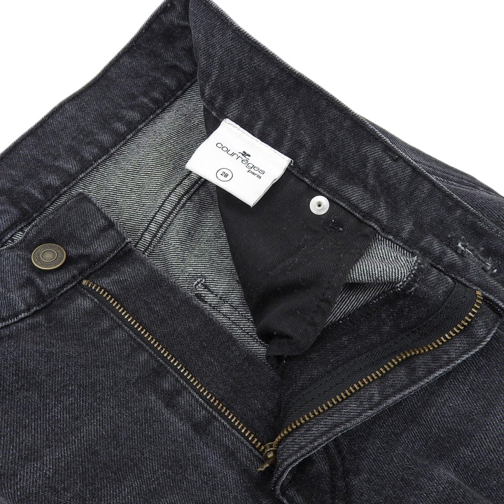 Courreges クレージュ COURREGES クレージュ コットン テーパード デニムパンツ ボトムス レディース ブラック 28 ボトムス 28