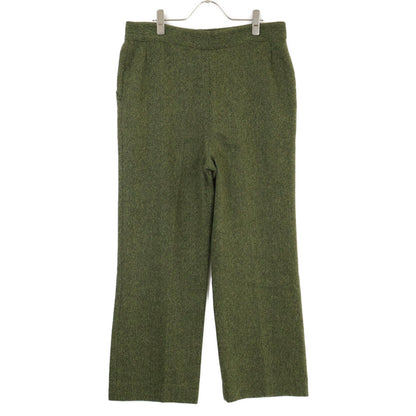 VALENTINO ヴァレンティノ グリーン ウール ヘリンボーン ワイドトラウザーパンツ ボトムス 44