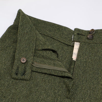 VALENTINO ヴァレンティノ グリーン ウール ヘリンボーン ワイドトラウザーパンツ ボトムス 44