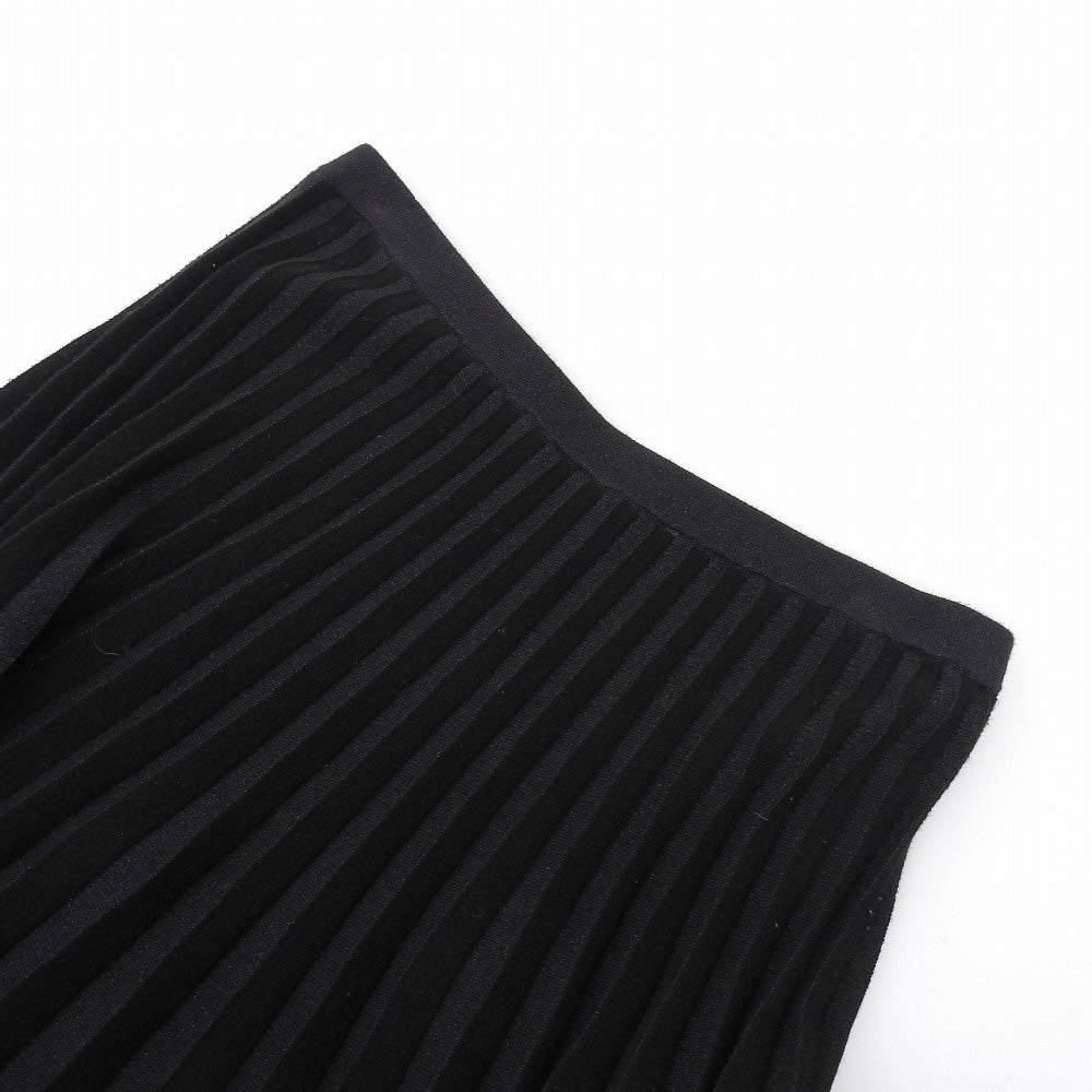 DRAWER ドゥロワー Drawer ドゥロワー 18Gプリーツ ニット スカート レディース ブラック 6524-199-1400 スカート ―