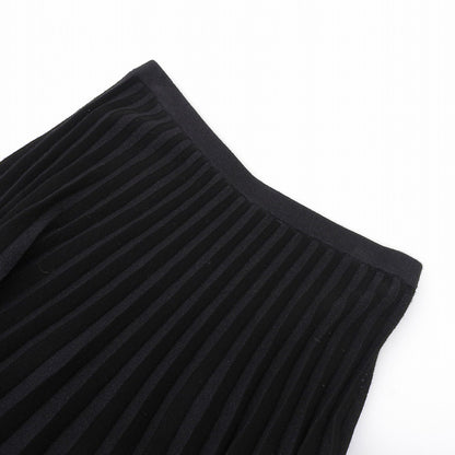 DRAWER ドゥロワー Drawer ドゥロワー 18Gプリーツ ニット スカート レディース ブラック 6524-199-1400 スカート ―