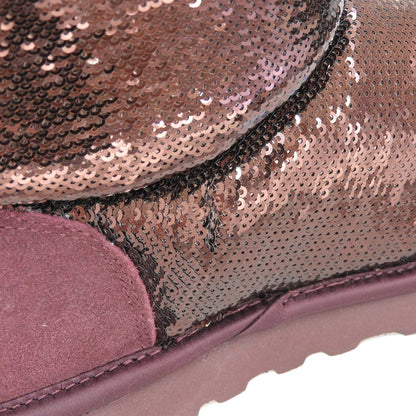 UGG アグ 新品同様 UGG アグ クラシック ミニ ミラーボール ムートンブーツ シューズ レディース ワイルドグレープ 22cm 1151291 シューズ 22