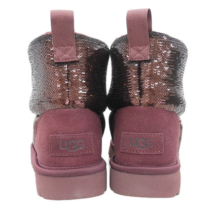 UGG アグ 新品同様 UGG アグ クラシック ミニ ミラーボール ムートンブーツ シューズ レディース ワイルドグレープ 22cm 1151291 シューズ 22