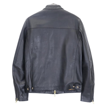 CINQUANTA チンクアンタ H502/1-1010 ブラック ラムナッパレザー スタンドカラー シングルライダースジャケット ジャケット 46