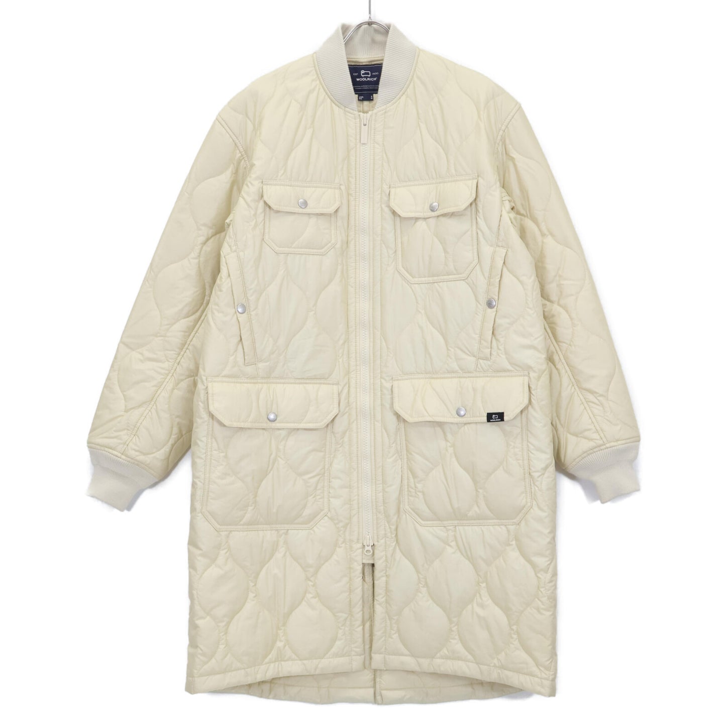 WOOLRICH ウールリッチ WJOU0103 ｱｲﾎﾞﾘｰ ｷﾙﾃｨﾝｸﾞﾘﾌﾞｶﾗｰﾊﾟﾃｯﾄﾞｺｰﾄ コート S