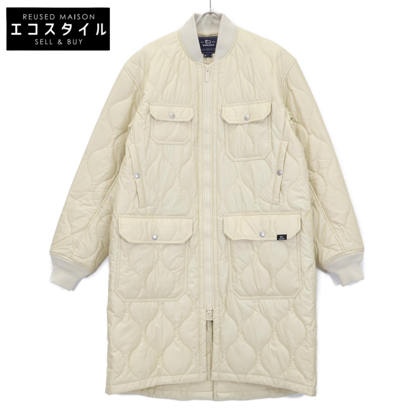 WOOLRICH ウールリッチ WJOU0103 ｱｲﾎﾞﾘｰ ｷﾙﾃｨﾝｸﾞﾘﾌﾞｶﾗｰﾊﾟﾃｯﾄﾞｺｰﾄ コート S