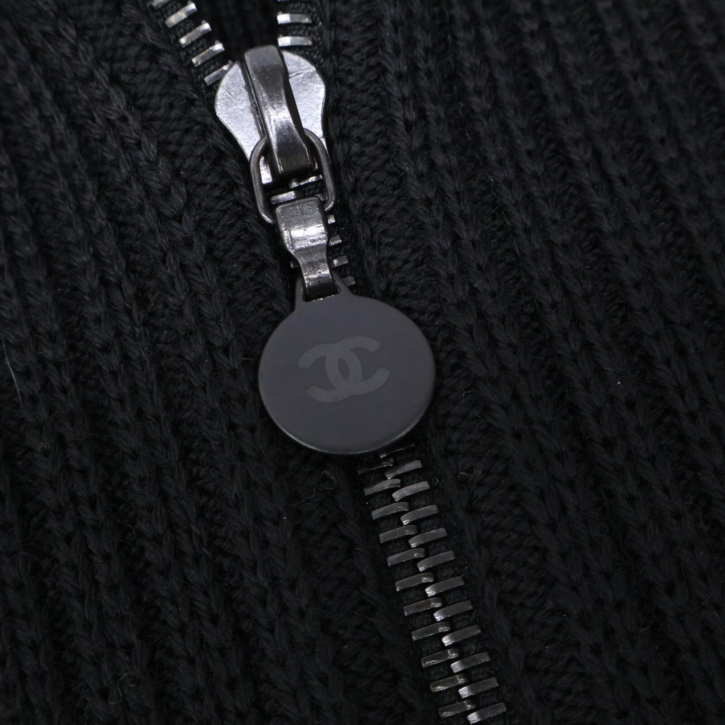 CHANEL シャネル 【美品/国内正規】02A P19885W03054 スポーツライン ウール/ナイロン 切替 ジップアップ ニットブルゾン/ ジャケット 38