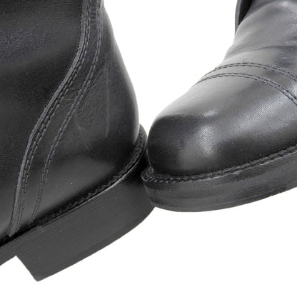 CHANEL シャネル 新品同様 CHANEL シャネル ココマーク レースアップ コンバットブーツ シューズ レディース レザー×ツイード ブラック 38 G27911 シューズ 38