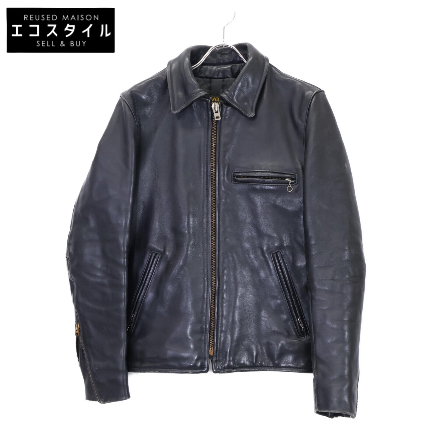 VANSON バンソン ブラック レザー 9D シングルライダースジャケット ジャケット 36