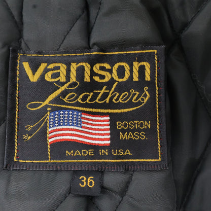 VANSON バンソン ブラック レザー 9D シングルライダースジャケット ジャケット 36