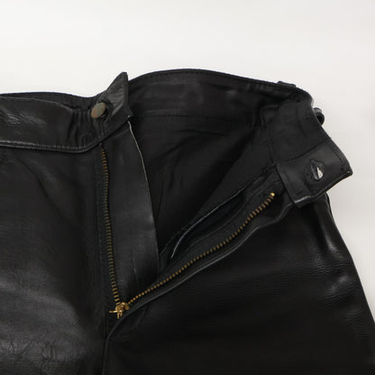 VANSON バンソン ﾌﾞﾗｯｸ ﾚｻﾞｰ USA製 ﾊﾞｲｶｰﾊﾟﾝﾂ ボトムス 28