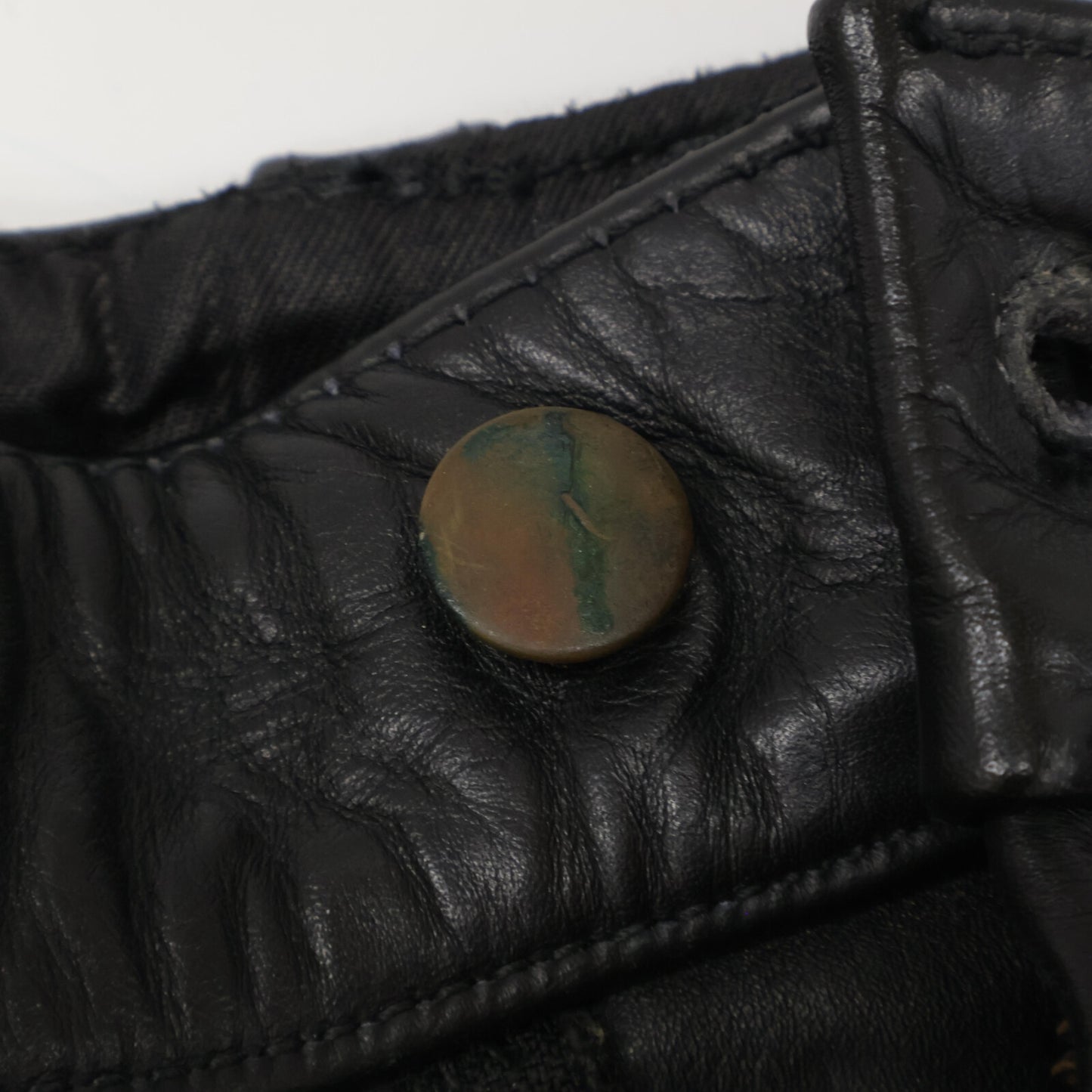 VANSON バンソン ﾌﾞﾗｯｸ ﾚｻﾞｰ USA製 ﾊﾞｲｶｰﾊﾟﾝﾂ ボトムス 28