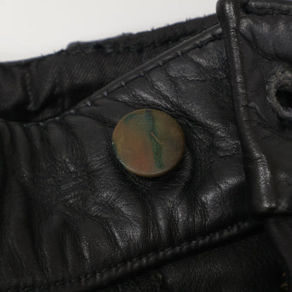 VANSON バンソン ﾌﾞﾗｯｸ ﾚｻﾞｰ USA製 ﾊﾞｲｶｰﾊﾟﾝﾂ ボトムス 28