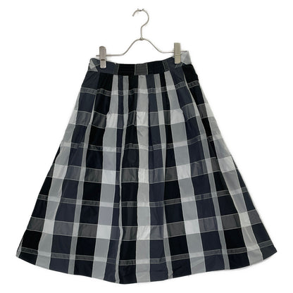 BLUE LABEL CRESTBRIDGE ブルーレーベルクレストブリッジ グレー クレストブリッジチェックドビータフタタックスカート スカート 36