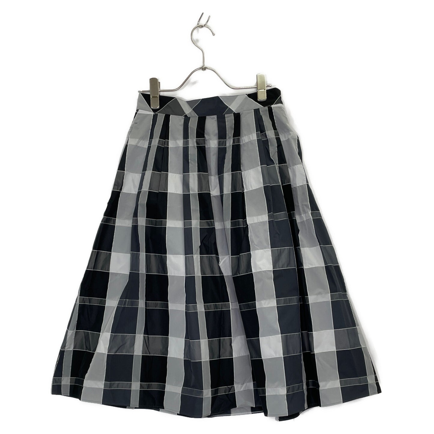 BLUE LABEL CRESTBRIDGE ブルーレーベルクレストブリッジ グレー クレストブリッジチェックドビータフタタックスカート スカート 36