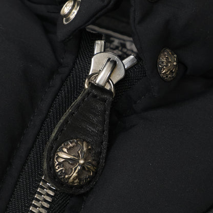 BIGTWIN ビッグツイン x BIKER TERRITORY バイカーテリトリー【美品】レザーxナイロン コンチョ釦 レザーエアーダウン ベスト 40