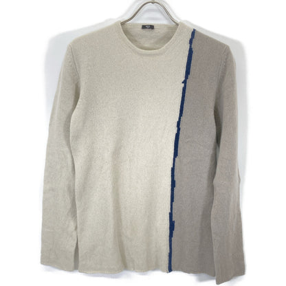 ago アーゴ ベージュ×グレー ライン クルーネックニット トップス 46