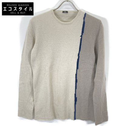 ago アーゴ ベージュ×グレー ライン クルーネックニット トップス 46