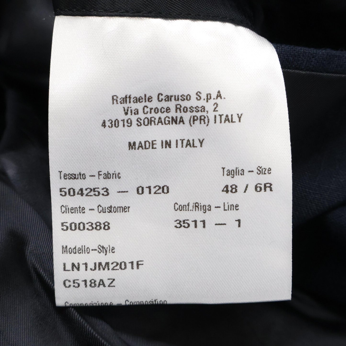 CARUSO カルーゾ LN1JM201F ﾈｲﾋﾞｰ ﾘﾈﾝｿﾘｯﾄﾞ2Bｼﾞｬｹｯﾄ ジャケット 48