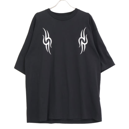 DIESEL ディーゼル A01011 ﾌﾞﾗｯｸ×ﾎﾜｲﾄ ｺｯﾄﾝ OVERSIZE FIT T-SHIRT トップス M