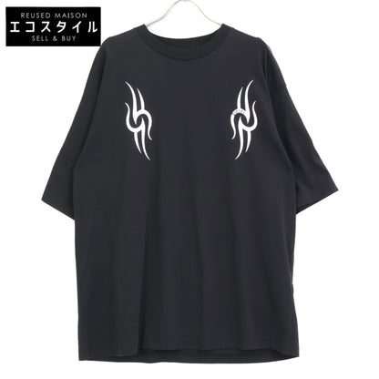 DIESEL ディーゼル A01011 ﾌﾞﾗｯｸ×ﾎﾜｲﾄ ｺｯﾄﾝ OVERSIZE FIT T-SHIRT トップス M