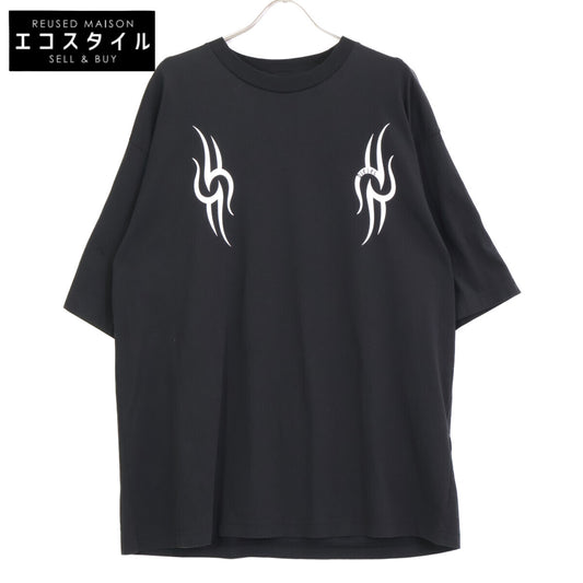 DIESEL ディーゼル A01011 ﾌﾞﾗｯｸ×ﾎﾜｲﾄ ｺｯﾄﾝ OVERSIZE FIT T-SHIRT トップス M