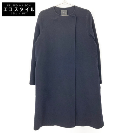 Theory セオリー 01-9309604 ﾈｲﾋﾞｰ ｶｼﾐﾔ混 ﾀﾞﾌﾞﾙﾌｪｲｽﾉｰｶﾗｰｺｰﾄ コート P