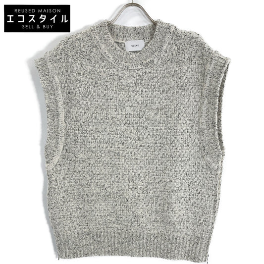 CLANE クラネ 15106-2032 23AW ｸﾞﾚｰ ｻｲﾄﾞｼﾞｯﾌﾟﾂｲｰﾄﾞﾆｯﾄﾍﾞｽﾄ ベスト 1