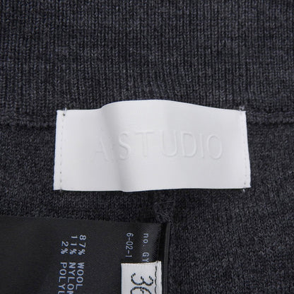 AP STUDIO エーピーストゥディオ 美品 ウール フレア リブパンツ ボトムス レディース グレー 36 25年製 ボトムス 36