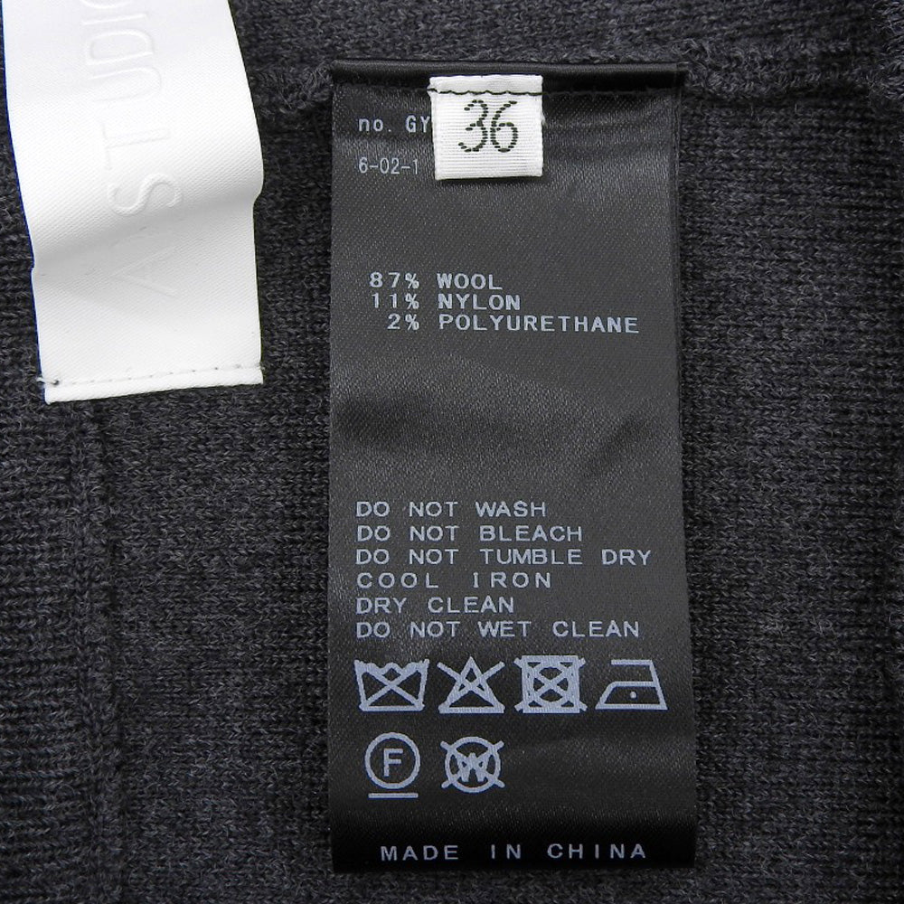 AP STUDIO エーピーストゥディオ 美品 ウール フレア リブパンツ ボトムス レディース グレー 36 25年製 ボトムス 36