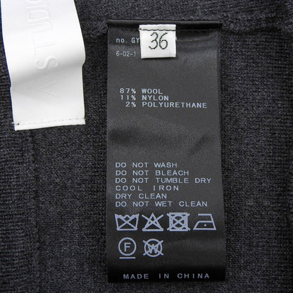 AP STUDIO エーピーストゥディオ 美品 ウール フレア リブパンツ ボトムス レディース グレー 36 25年製 ボトムス 36