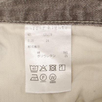 upper hights アッパーハイツ 13G279 THE LADY ｸﾞﾚｰ ｺｯﾄﾝ ｼﾞｯﾌﾟﾌﾗｲ ﾃｰﾊﾟｰﾄﾞﾃﾞﾆﾑﾊﾟﾝﾂ ボトムス 24