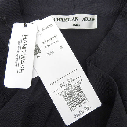 CHRISTIAN AUJARD クリスチャンオジャール 新品同様 アンサンブル対応 メッシュ柄ボウタイニット トップス レディース 黒 ブラック 15 トップス 15