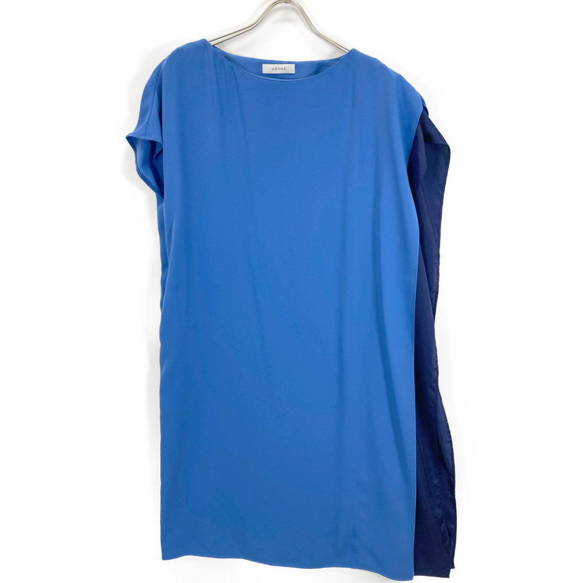 ADORE アドーア 531-9140413 ﾌﾞﾙｰ ﾊﾞｲｶﾗｰ ﾗｲﾄｼﾞｮｰｾﾞｯﾄ ﾉｰｽﾘｰﾌﾞﾜﾝﾋﾟｰｽ ワンピース 36