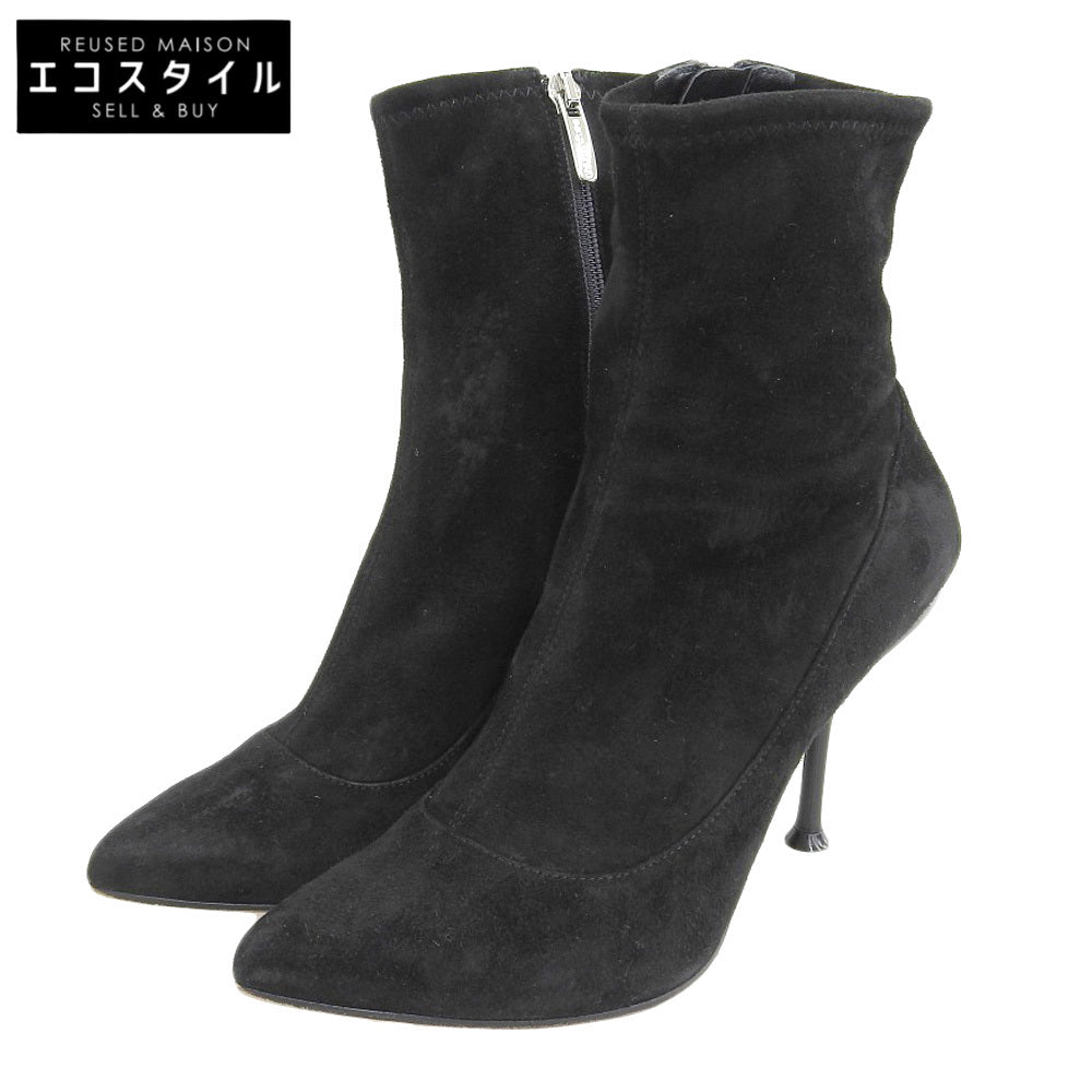 Sergio Rossi セルジオロッシ スエード ストレッチアンクルブーツ レディース ブラック 35 1/2 A85191 シューズ 35.5