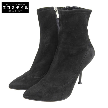 Sergio Rossi セルジオロッシ スエード ストレッチアンクルブーツ レディース ブラック 35 1/2 A85191 シューズ 35.5